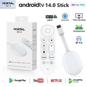 글로벌 버전 안드로이드 14.0 Mortal TV Stick Q2 Ultra BT5.X WIFI6 스트리밍 무선 HDMI 다국어 Rockchip 3518 TV 동글