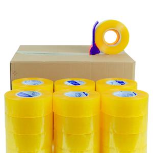 42mm 너비 투명 노란색 테이프 포장 테이프, 투명 포장 테이프, 이동 상자용 배송 테이프, 배송, 사무실 이동 상자