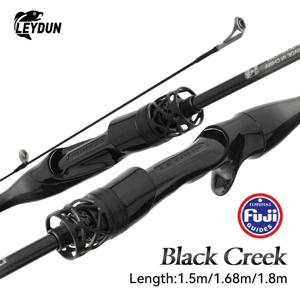 LEYDUN Black Creek 낚싯대 2 섹션 스피닝 캐스팅 1.5/1.68/1.8m 여행용 막대 베이트 캐스팅 초경량 탄소 섬유 폴로드
