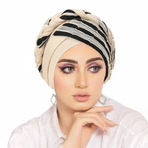여성 터번 인도 모자 이슬람 Hijab 비니 보닛 탈모 Headscarf Chemo Cap Headwear Bandanas Turbante Mujer