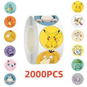2000PCS 귀여운 포켓몬 피카추 롤 스티커 만화 애니메이션 씰링 장식 DIY 노트북 데칼 낙서 Stiker 보상 선물 아이 장난감