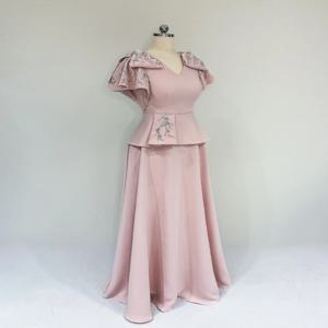 맞춤형 매칭 복잡한 라인스톤 스팽글 A 라인 V 넥 롱 드레스 맞춤형 행사 드레스 사이즈 사용 가능 패션