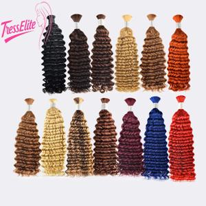 12A 인모 붙임머리용 보헤미안 브레이드 헤어, 컬러 613 27 하이라이트 딥 웨이브, 대량 인모 붙임머리용, 매듭 없는 웨트 앤 웨이비 가발