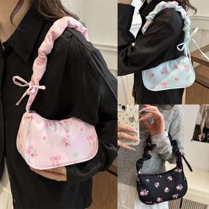 패션 여성 핸드백 Y2K 미니멀리스트 겨드랑이 숄더 백 크로스 바디 백 한국어 조절 가능한 스트랩 메신저 배낭 장식 선물