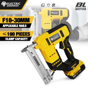 10-30mm 브러시리스 전기 네일건 깊이 조절 네일러 스테이플러 F10-F30 가구 스테이플 건 (디월트 20V 배터리 핀용)