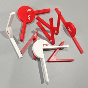 9pcs 수학 각도 교육 도구 수학 용품, 각도 도구, 기하학적 각도 디스플레이 도구, 수학 교육 보조 장치, 학습 도구