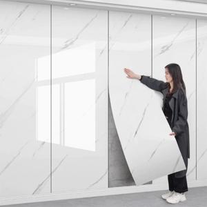 1 롤 40cm 대리석 모조 세라믹 타일 자체 접착 벽지 두꺼운 거품 거실 방수 및 방오 벽 스티커