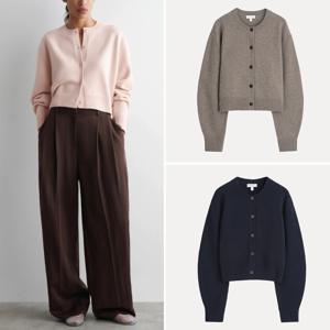 세련된 캐주얼 메리노 오픈 가디건 여성 스타일 가을 신상 하이웨이스트 스트레이트 레그 팬츠 우아한 여성 정장