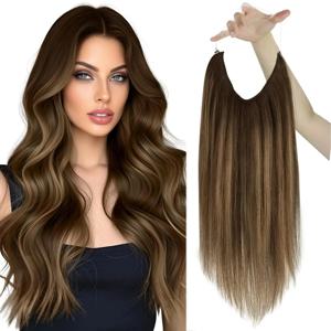 VeSunny Fish Line 인간의 머리카락 확장 레미 헤어 원피스 보이지 않는 와이어 헤어 위프 브라질 헤어 발라야쥬 헤어 익스텐션