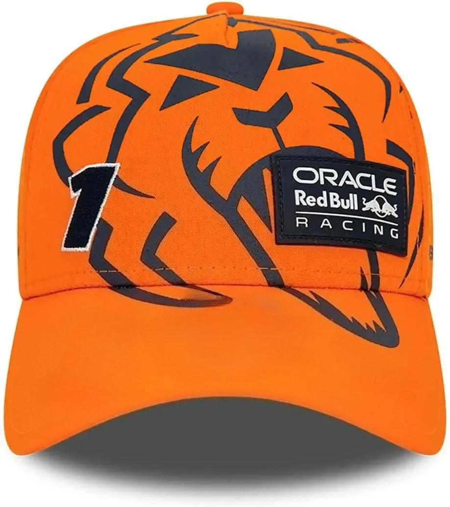 2025 신상 핫 맥스 페르스타펜 오스트리아 레이스 스페셜 오렌지 A-프레임 트러커 캐주얼 캡 패션 자수 여름 레드불 선캡