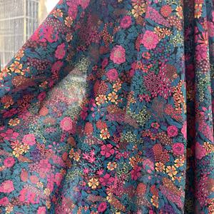 미리 자른 생생한 색상의 꽃무늬 면직물, 드레스용 면 포플린 식물 꽃무늬 프린트 원단, 부드러운 실내 장식 DIY 프로젝트용