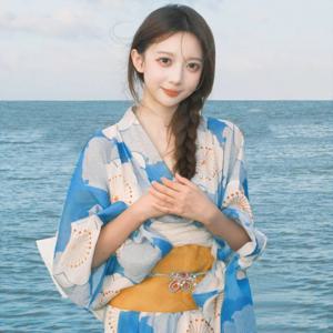 가을 새로운 스타일 일본식 기모노 여신 밝은 소녀 목욕 가운 불꽃놀이 축제 여행 사진 의류 여성 패션