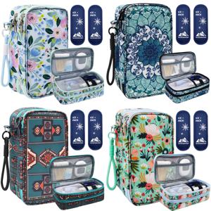 아이스팩이 포함된 인슐린 쿨러 백, 당뇨병용 여행용 약품 정리함, 이중층 보관 케이스