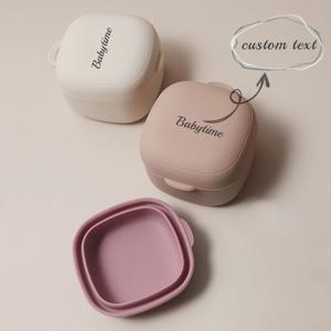 실리콘 아기 기념품 상자 세트 - 치아 보관함, 탯줄 및 젖꼭지 보관 케이스, 두꺼운 부드러운 아기 추억 상자, 개인 맞춤형