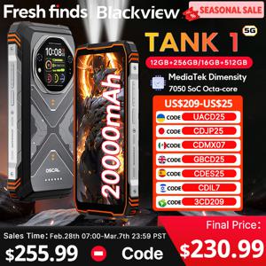 【세계 최초 공개】블랙뷰 오스칼 탱크 1 러기드 스마트폰 5G 미디어텍 디멘시티 7050 6.78인치 2.4K 120Hz 디스플레이 20000mAh NFC 64MP