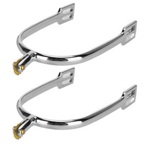 말 훈련 및 승마 대회용 회전식 구리 로웰이 있는 2개입 말 스퍼스 아연 합금 승마 액세서리