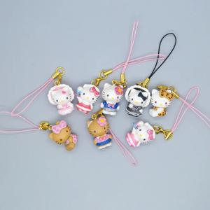 새로 입고된 귀여운 블랙 가죽 케이티 캣 주얼리 펜던트 블라인드 박스 대학 케이티 캣 폰 케이스 장식품 서프라이즈 선물