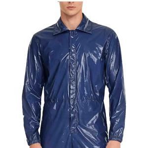 남성용 보호 작업복 광택 방수 작업복 공장 작업복 긴 소매 허리 밴드 점프수트