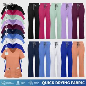 니아힌 신축성 수술실 의사 유니폼 슬림핏 동물병원 수의사 작업복 치과 진료소 간호사 작업복