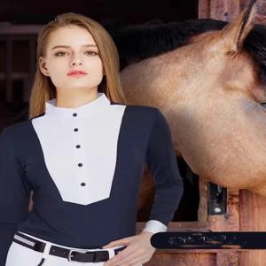 승마 폴로 셔츠 긴팔 여름 신축성 슬림핏 승마 스웨터 니트 시원한 승마복 봄