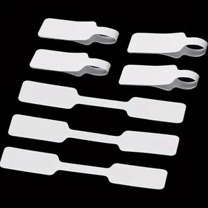 100개 흰색 케이블 라벨 - 사무실/학교 조직용 자체 접착식 쓰기 가능 코드 태그, 간편한 케이블 관리