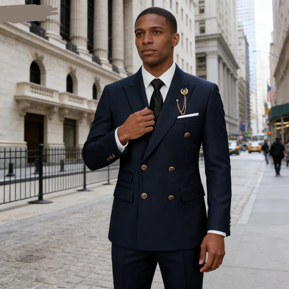 2025 남성용 우아한 비즈니스 테르노 영국 스타일 캐주얼 호스트 연회 바지 블레이저 세트 남성 정장 다양한 행사용