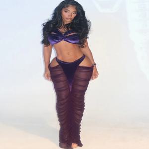 Sisterlinda 여성 코케트 2피스 세트 벨벳 크로스 탱크탑+패치워크 홀로우 하이웨이스트 스커트 매칭 섹시 클럽웨어 의상