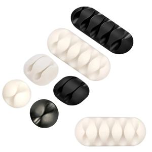 실리콘 USB 케이블 클립 와인더 정리기 원형 충전기 코드 클립 데스크 정리 관리 와이어 접착 홀더 클램프 (홈 오피스용)