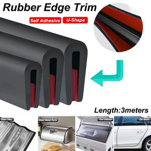 신형 U자형 엣지 프로텍터 스트립 트림 3미터 고무 엣지 트림 스트립 방수 자동차 도어 가드 씰