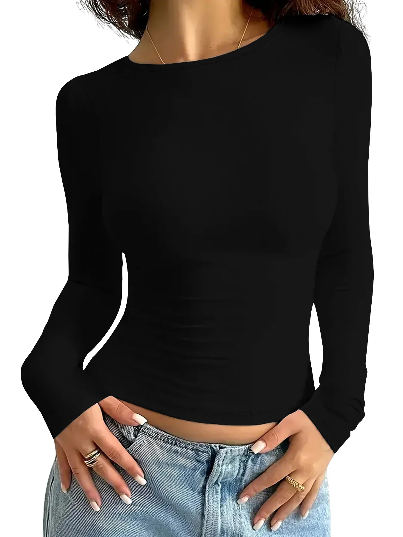 여성용 긴팔 티셔츠. 슈퍼 소프트 운동 러닝 요가 운동복 크루넥 티셔츠