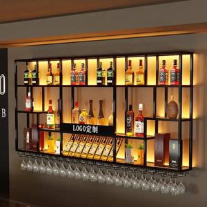 바 레트로 캐비닛 모던 메탈 인더스트리얼 스타일 뷔페 음료 수납 럭셔리 벽걸이 와인랙 골드 와인캐스트 클럽 가구