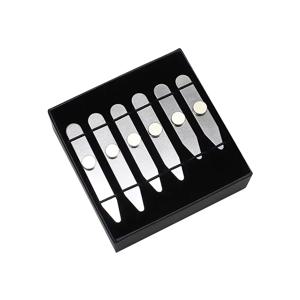 6개입 신형 스테인리스 스틸 칼라 스테이 자석형 박스 포함 셔츠 본 스티프너 인서트 칼라 서포트 플레이트 비즈니스맨용