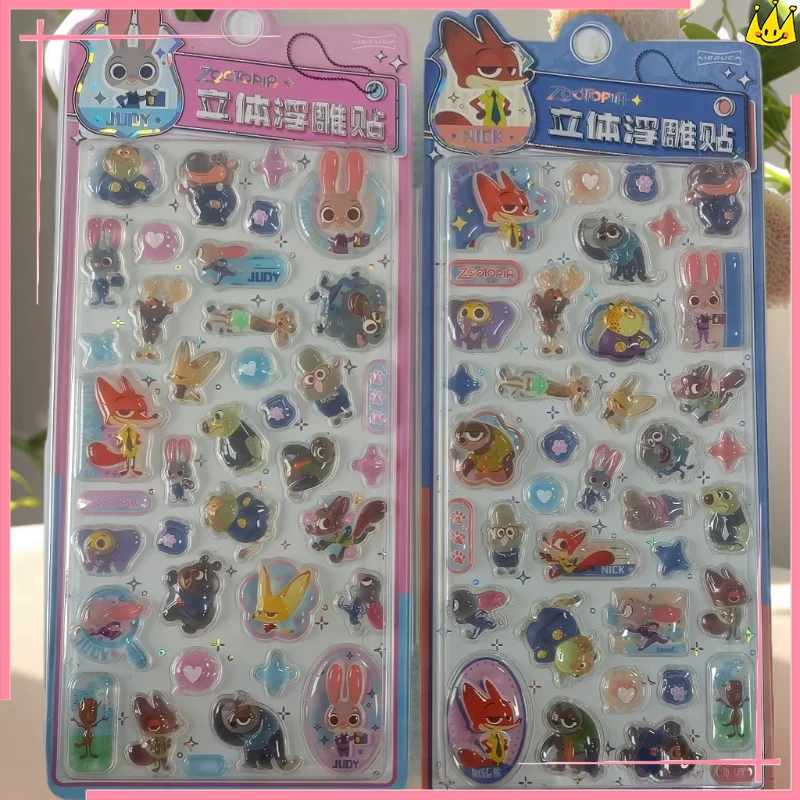크레이지 주토피아 3D 스티커 귀여운 만화 입체 크리스탈 스티커 휴대폰 케이스 DIY 핸드 어카운트 노트북 휴대폰 케이스 장식용