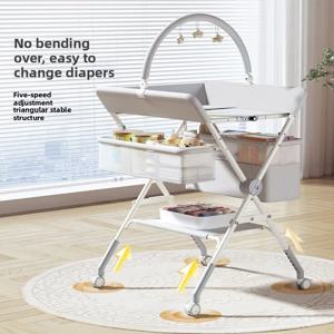 어린이 침대 접이식 다기능 아기 기저귀 교환대 신생아 기저귀 스테이션 휴대용 목욕 마사지 침대 컴팩트 가구