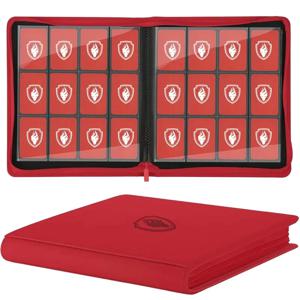 트레이딩 카드 바인더 12포켓, 지퍼 바인더 카드 앨범 480장 수납, 프리미엄 가죽 카드 폴더 (TCG/게임/스포츠 카드용)