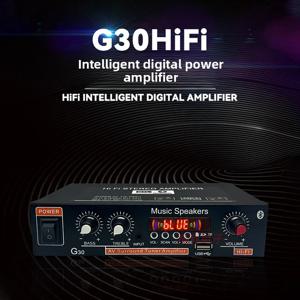 G30 자동차 블루투스 파워 앰프 2채널 12V 리모컨 TF 카드 U 디스크 다목적 지능형 디지털 파워 앰프