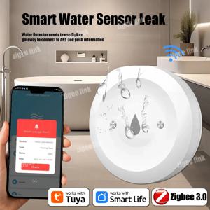 스마트 누수 센서 Tuya ZigBee 3.0 홍수 누출 센서 알람 APP 원격 모니터링 주방 욕실용 홍수 방지