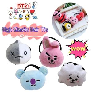 BT21 코야 망 치미 타타 쿠키 고급스러운 창의적인 맞춤형 헤어 로프 머리끈 만능 귀여운 판매용 발아 고리