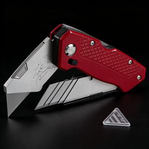 접이식 다용도 칼, 빠른 교체형 박스 커터, 칼날 보관 디자인, 상자, 판지 및 박스용