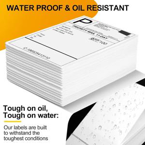 4x6인치 열전사 프린터 용지 100x150mm 흰색 라벨 스티커 배송 라벨용 DHL UPS 익스프레스 로고 바코드 P50/D100/D200용