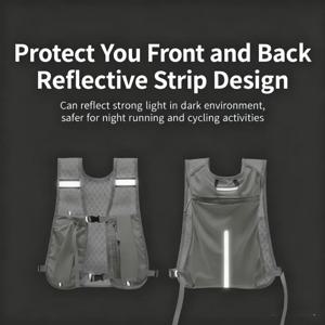 러닝 하이드레이션 조끼 백팩, 하이킹, 사이클링, 마라톤용 경량 러닝 조끼, 휴대폰 수납 포켓 포함
