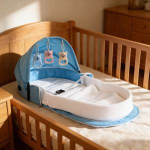 접이식 배낭 유아용 다기능 침대 인체공학적 분리형 침대 야외 여행용 휴대용 아기 침대 수면 매트 아기 침구