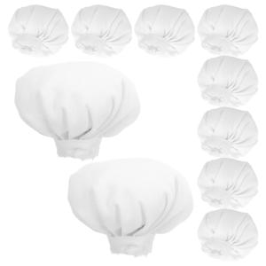 10Pcs 모자 미니어처 디스플레이를위한 흰색 패브릭 작은 인형 집 모자 와인 병 장식 작은 공예 프로젝트 크리 에이 티브 DIY