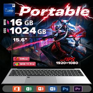 15.6인치 윈도우 11 프로 노트북 인텔 코어 i9-10980HK 16GB 램 1TB SSD 오피스 게이머 스터디 노트북 컴퓨터 PC