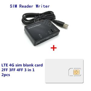 SIM 리더기 라이터 미니 나노 마이크로 2FF, 3FF, 4FF SIM 카드, 프로그래밍 가능한 빈 LTE USIM 4G 카드, WCDMA GSM SIM 소프트웨어, MCR3516