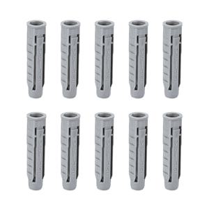 Uxcell 24pcs 10mmX50mm 플라스틱 확장 파이프 열 콘크리트 앵커 벽 플러그 회색 홈 가든 DIY 응용 프로그램