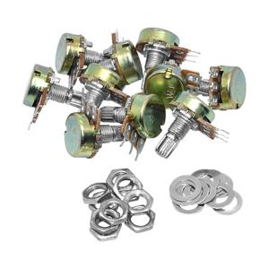 10PCS WH148 선형 전위차계 B1K B2K B5K B10K B20K B50K B100K B250K B500K B1M 15mm 샤프트 (너트 와셔 포함) 3pin WH148