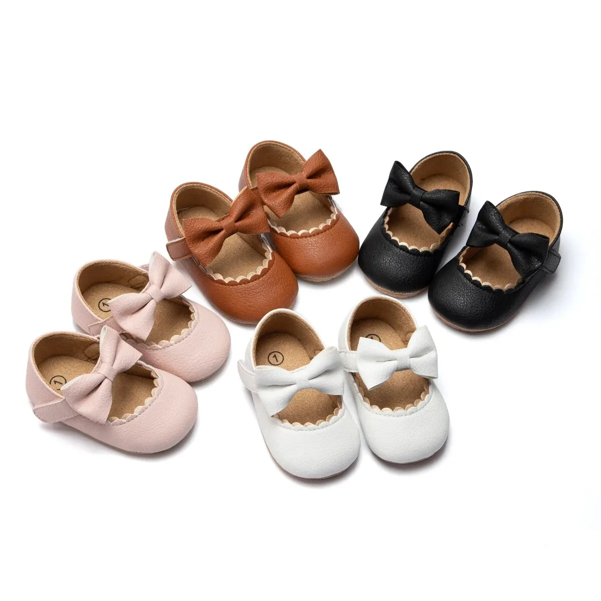 Meckior 2024 New Baby Girls Shoes Bowknot 파티 드레스 First Walker 미끄럼 방지 미끄럼 방지 고무 단독 유아 소녀 유아용 신발