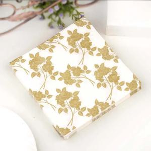 20pcs/Pac 33cm 2겹 황금 잎 인쇄 냅킨 웨딩 컵 꽃 종이 다채로운 플레이스 매트 종이 Mouthcloth 연회 종이