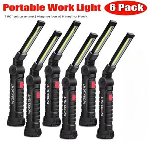 COB LED 작업 조명 디밍이 가능한 USB 충전식 LED 손전등 검사 램프(자석 후크 포함) 보조베터리 18650 배터리 토치